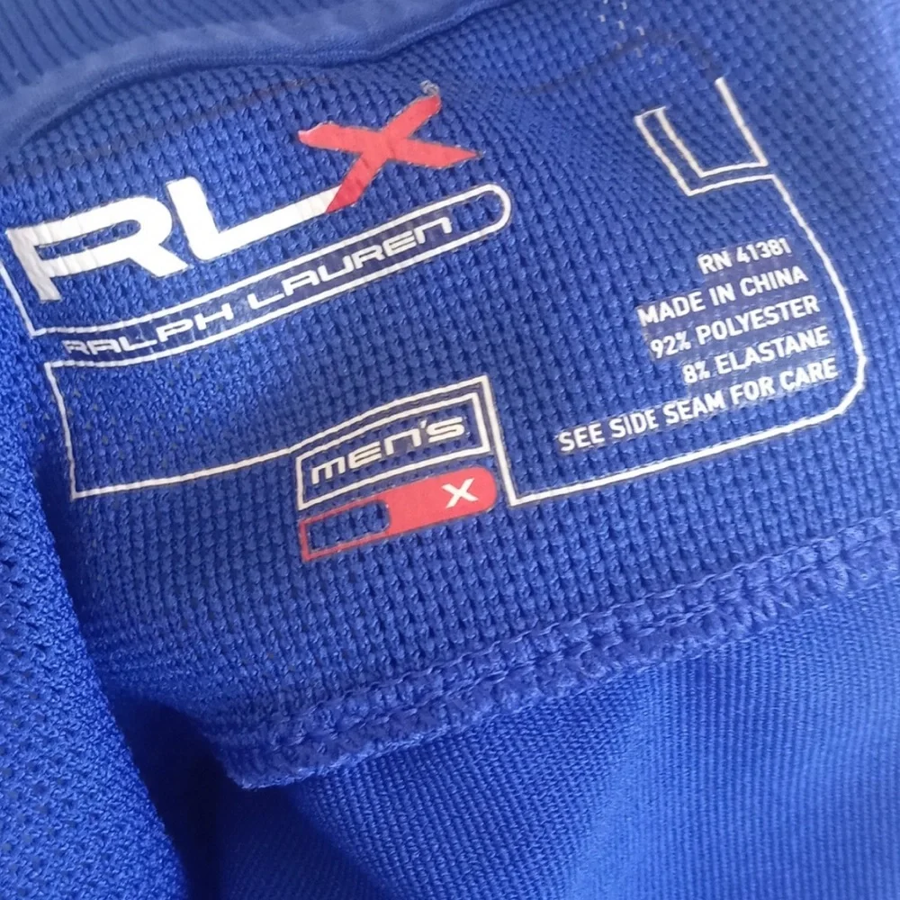 Men's RLX Ralph Lauren Royal Blue & White Short Sleeve Casual Golf Shirt XL